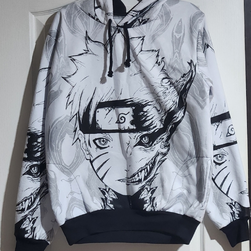 Naruto Graphic Hoodie - Black and White